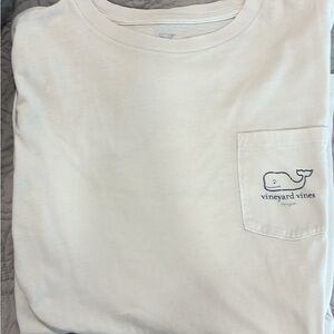 Vineyard Vines Boys Youth Long Sleeve White Tee with Whale Design